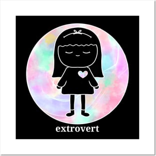 Extrovert Girl Posters and Art